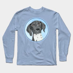 German Shorthaired Pointer Painting - Original Art Long Sleeve T-Shirt